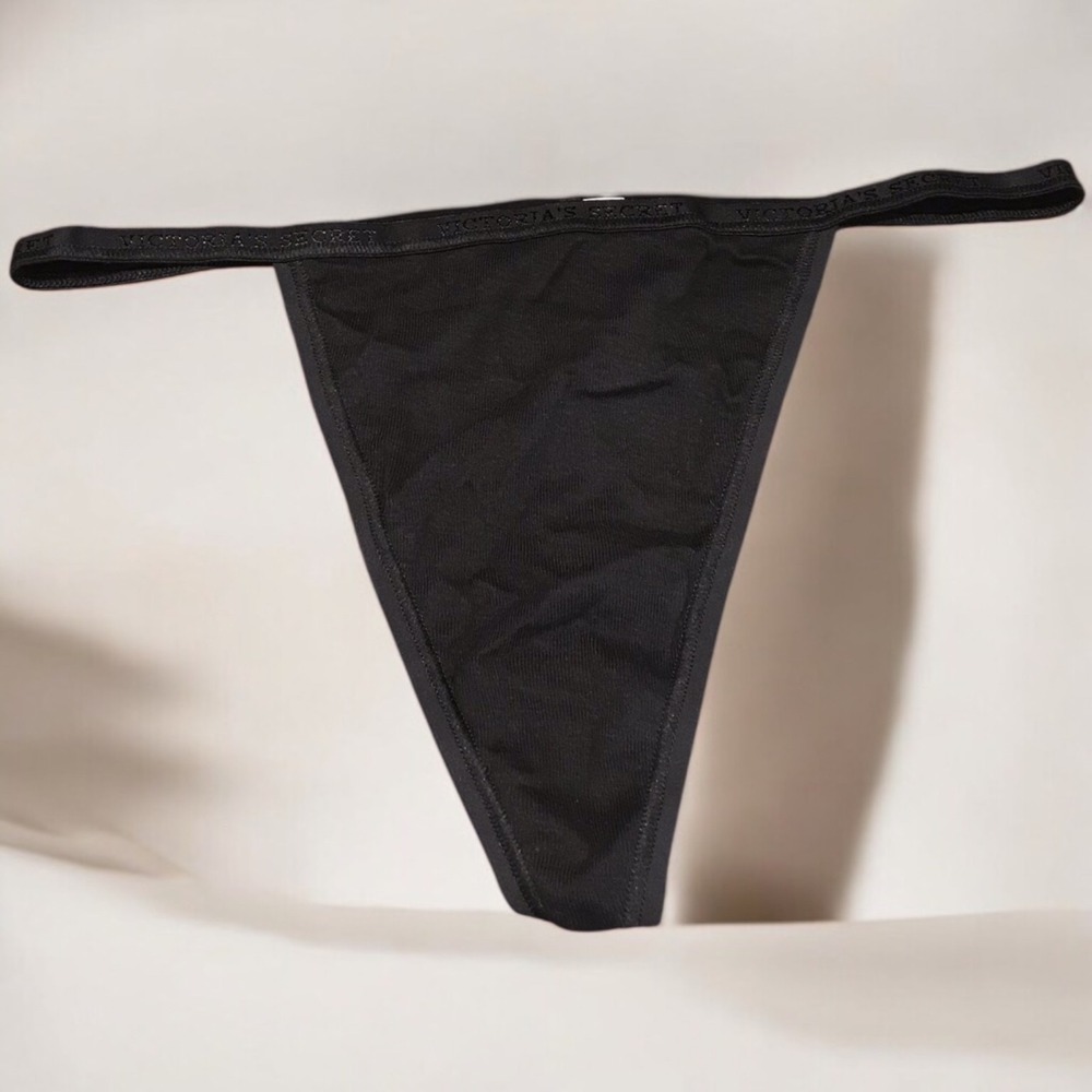NWT Victoria's Secret Vintage Signature Cotton Logo V  String Thin Band Thong LG